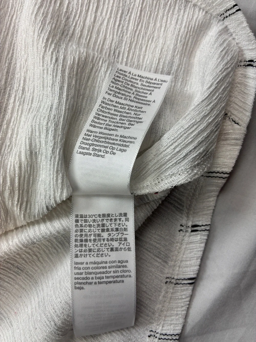 Madewell White Square-Neck Puff Sleeve Striped Top